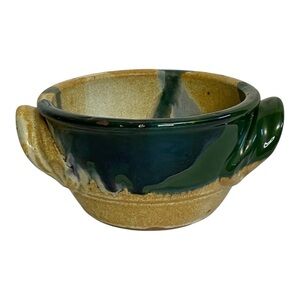 Signed 2003 Ayers Pottery Studio Art Bowl - Handmade Stoneware Drip Glaze